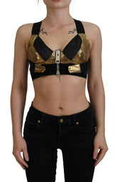 Dolce & Gabbana Black Gold Sleeveless Cropped Bustier Top -   -  Dolce & Gabbana.